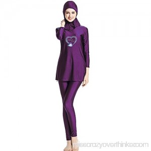 Mr Lin123 Conservative Full Cover Muslim Ladies Swimsuit Beachwear Islamic Swimming Hijab for Girls Purple B07BRZDLH3
